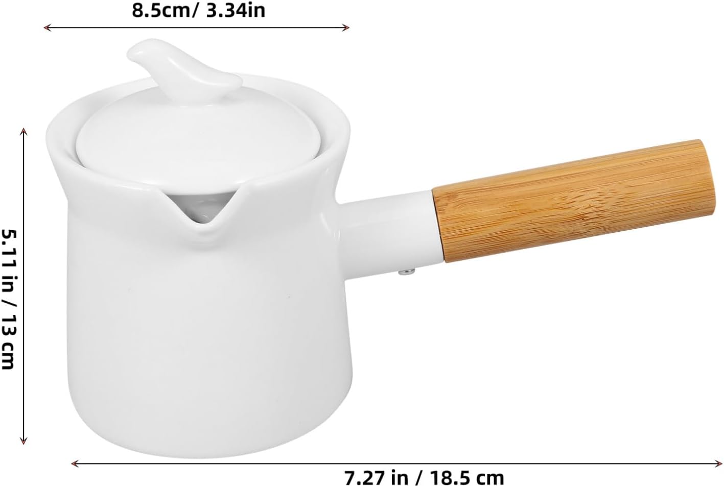 Ceramic Milk Pot Mini Saucepan Butter Warmer Milk Container Kitchen Accessory White