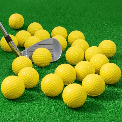 JAYA 24 Pack Foam Golf Practice Balls, Realistic Feel and Limited Flight, Soft for Indoor or Outdoor Training, Yellow