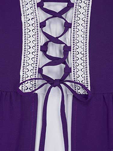 Disfraz para niñas vestido princesa medieval morado talla 16 miniatura 5