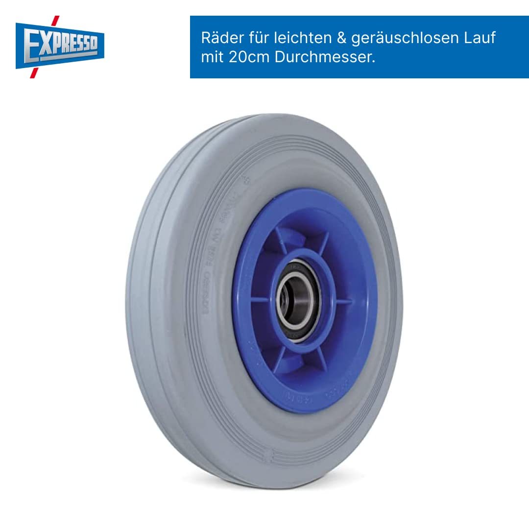 Vollmontierte EXPRESSO Alu Profi- Sackkarre klappbar AE27185142 / 120kg / pannensichere Räder/Schaufel L 24,5 x B 22 cm