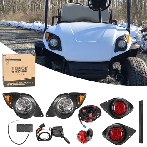 10L0L Golf Cart Light Kit for Yamaha G29 Drive 2007-up, Headlights Taillights Turn Signals Hazard Brake Lights Horn