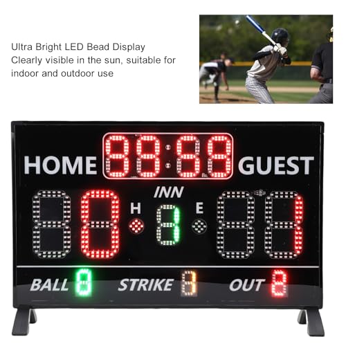 Marcador LED de béisbol 12 dígitos con brillo ajustable miniatura 3