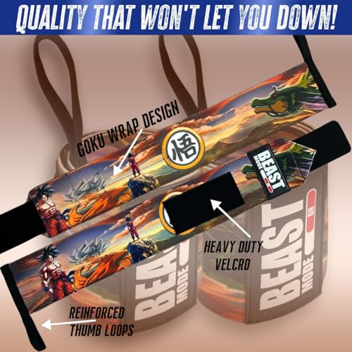 Image of STEIGEN FITNESS Ultimate Goku Design Wrist Support Wraps,Wrist Bands For Exercise,Wrist Straps For Gym (GOKU DRAGON)