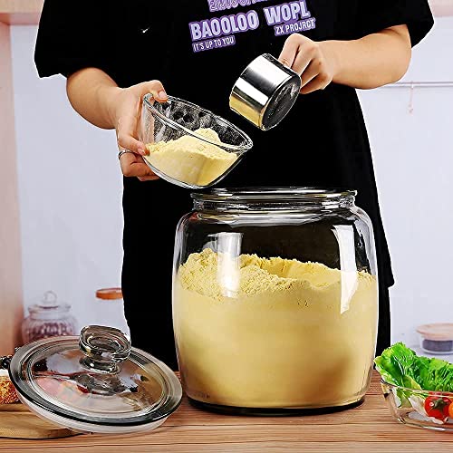 Daitouge 2.5 Gallon Glass Jars with Lids, Large Cookie Jars with Wide Opening, 1 Pack Glass Storage Jars with Lids for Kitchen, Great for Storage Flour, Rice, Sugar, Pasta, Candy by Daitouge - Image 5