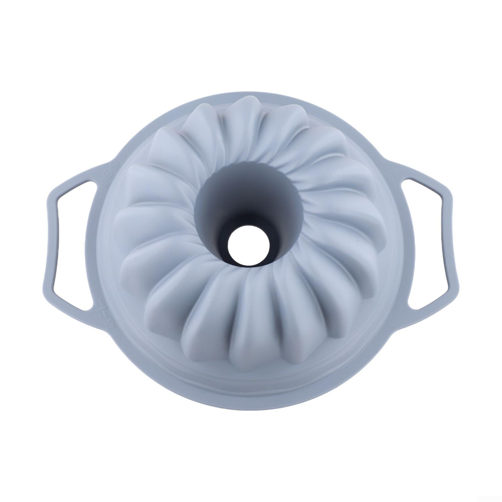 QOXEZY Silikon Kuchenform mit für griff 32x25cm Antihaft Backform hitzebeständig für Kuchen Brot Muffins Ofen Mikrowelle Spülmaschine Blau Grau(grey)