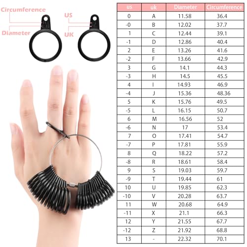 Ringmesser Set von Vfandv mit 4 Ringgrössenmessern und Ringmaßband