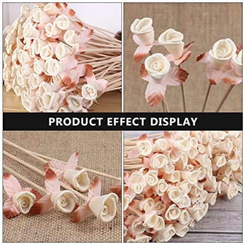 6 Palitos Difusores de Ratán Natural con Diseño Floral miniatura 5