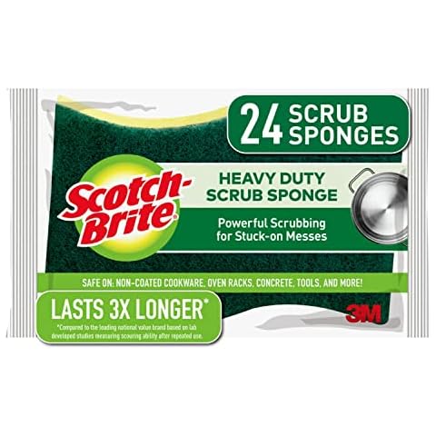 Scotch-Brite Scrub Sponge, Alto desempeño, 24 Count, 8 Cover