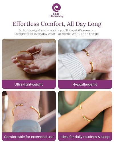 EMF Harmony Cuff Bracelet - Holistic Wellness Energetic Jewelry - Pure Light Cuff for Peace of Mind4