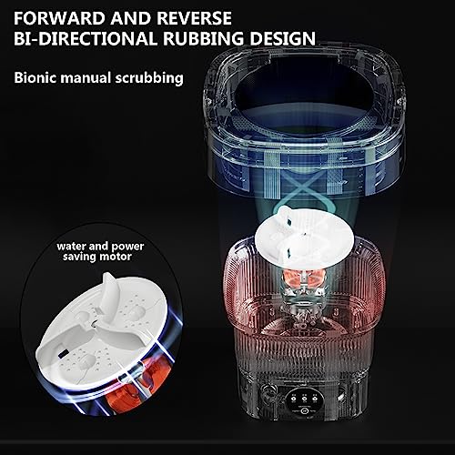 Mini Washing Machine Portable Washer, 6.5L Foldable Mini Washing Machine with Spin Dryer, Portable Washing Machine and Dryer Combo for Apartments, Camping, Travel, RV,Purple