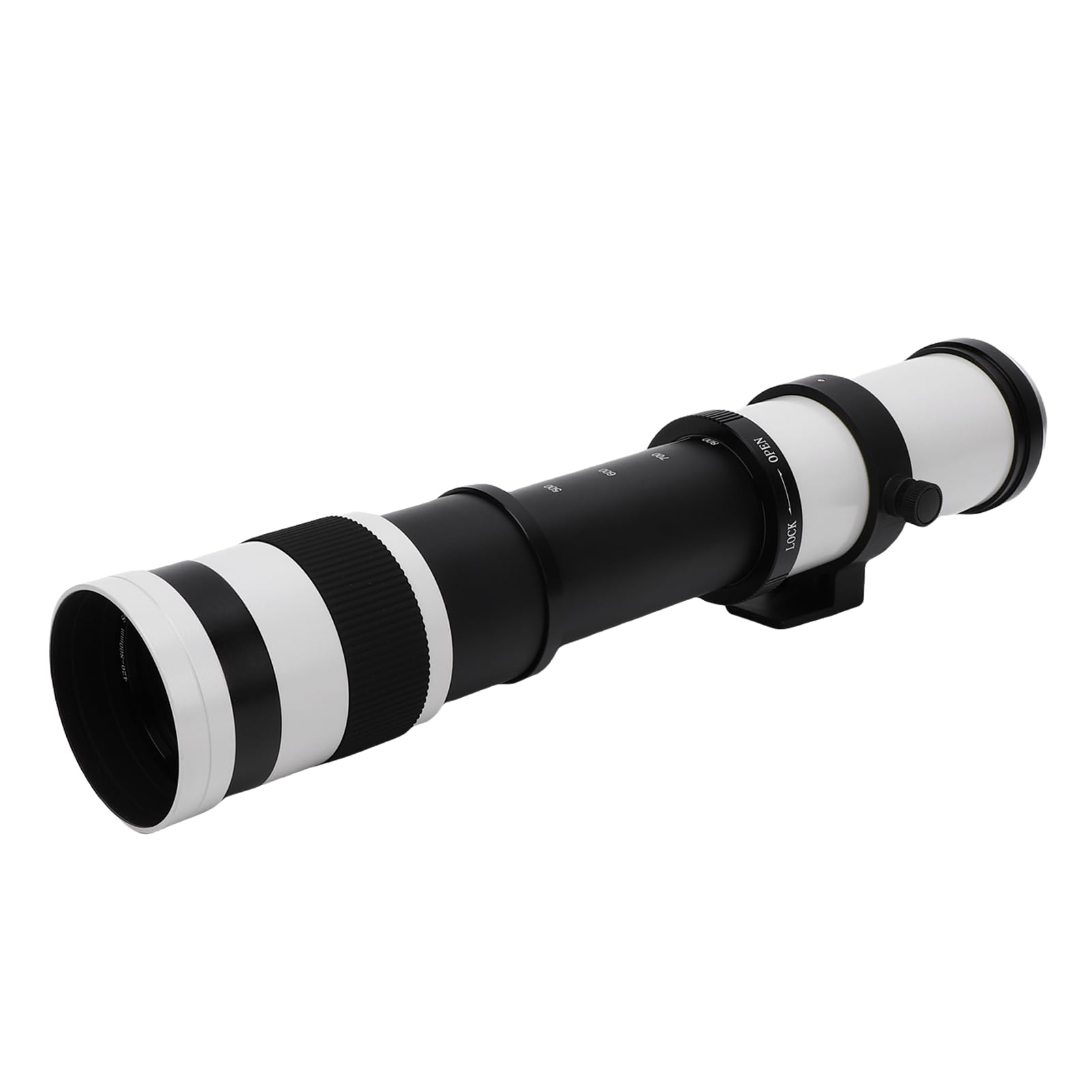 Fabater Obiektyw Zmiennoogniskowy 420–800 mm. Potężny Teleobiektyw z ręczną regulacją Ostrości do Obserwacji Ptaków i Fotografowania Dzikiej Przyrody (WHITE)