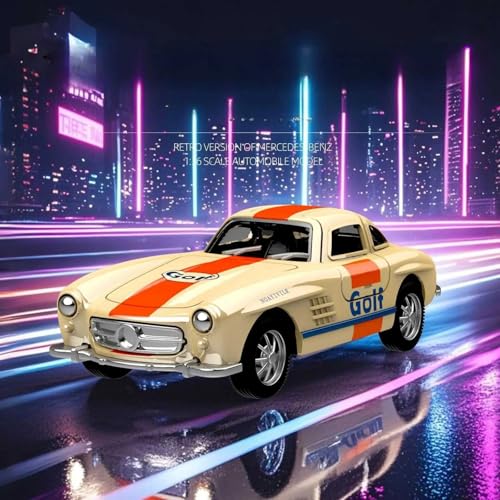 Image of 1:36 Scale Die Cast Mercedez-Benz Alloy Car Toy | Openable Doors | Rubber Tyres | Rear Wheel Pull-Back | Metal Body Model Car | Gulf Racing Edition | Collectible Vehicle for Kids & Adults