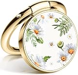 Cell Phone Ring Stand Finger Holder Flowers Pattern Paster Grip Kickstand 360°Rotation Metal Ring Gr