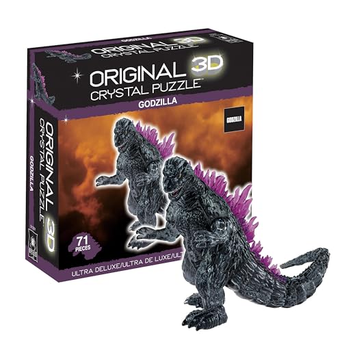 BePuzzled Godzilla Ultra Deluxe Original 3D Crystal Puzzle 71 Piece Brain Teaser Collectible Display Puzzle for Kids & Adults Ages 12+