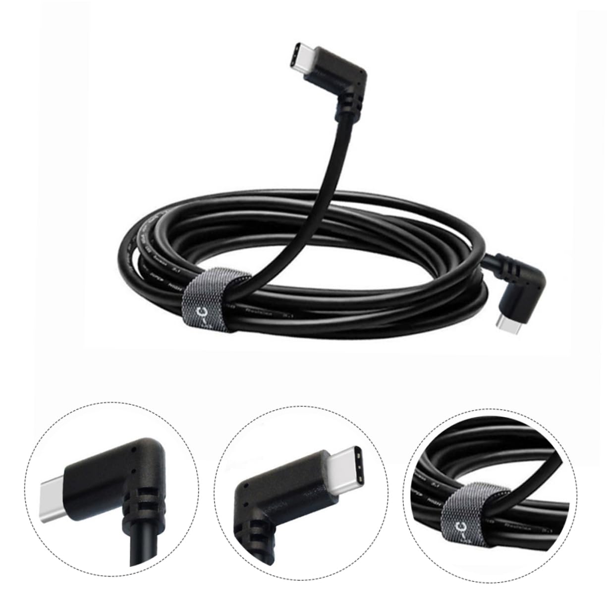 Housoutil 3 Pz oculusquestvrlinkcabledp di ricarica rapida da 3 m cavo di tipo c cavo USB c addominali Black