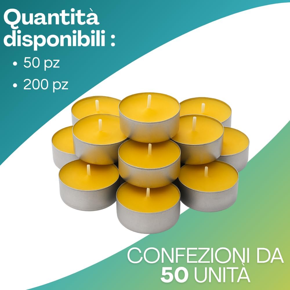 Virsus 200 Tea Light antizanzare alla citronella candeline Ceri profumate antigoccia per interno e esterno lumini da Giardino Feste ed Eventi