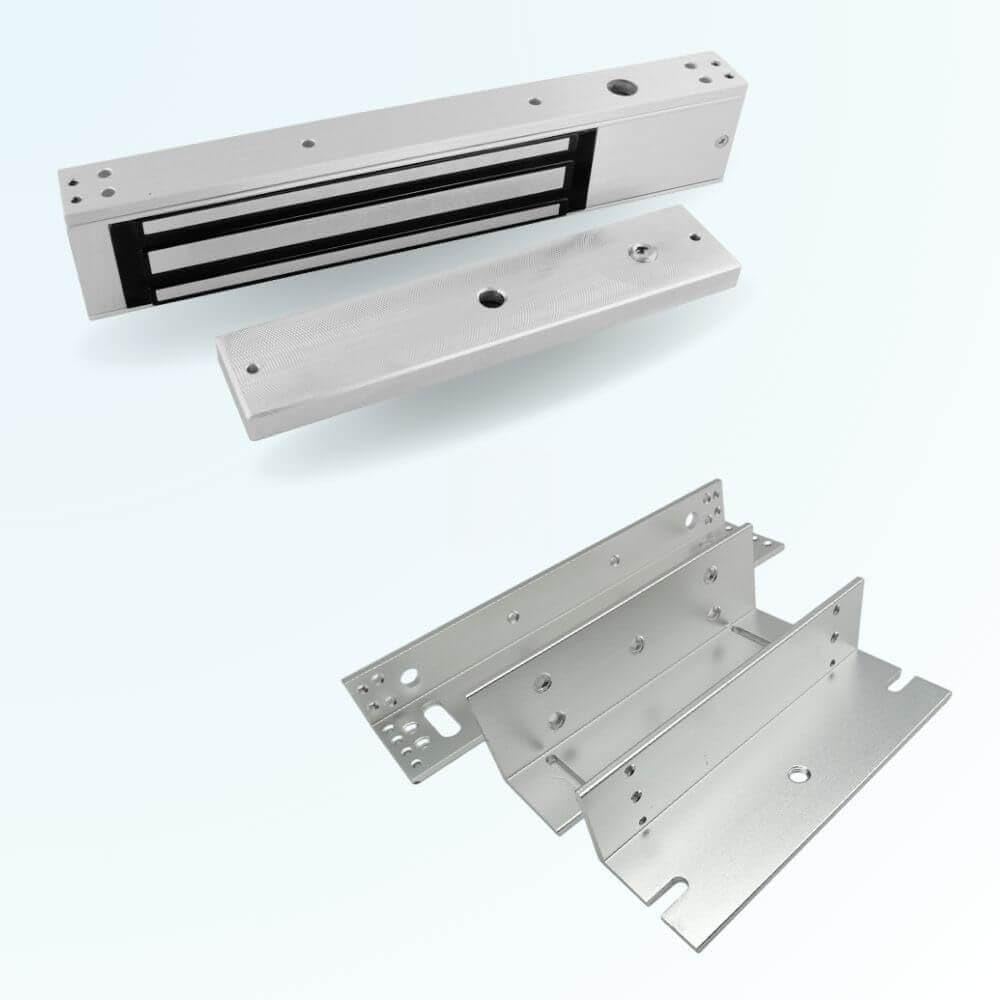 Pack Ventouse électromagnétique 12V DC, 350 kg, Pose en applique, Avec équerres de fixation - SECUPRO
