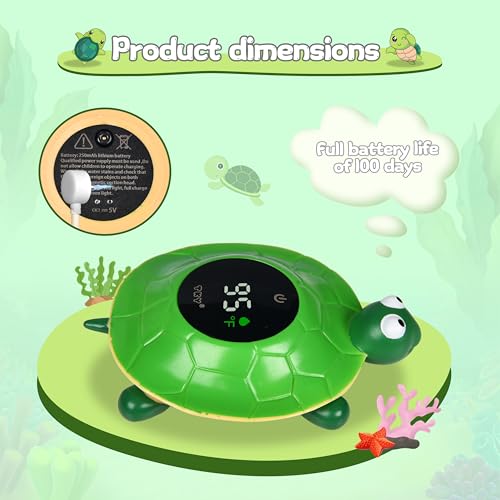 Image of Baby Bath Thermometer - Digital Floating Water Thermometer with LED Display & Color Temperature Alerts, Rechargeable Bath Toy for Infant Bathtub Safety, Newborn Bath Essentials Gift