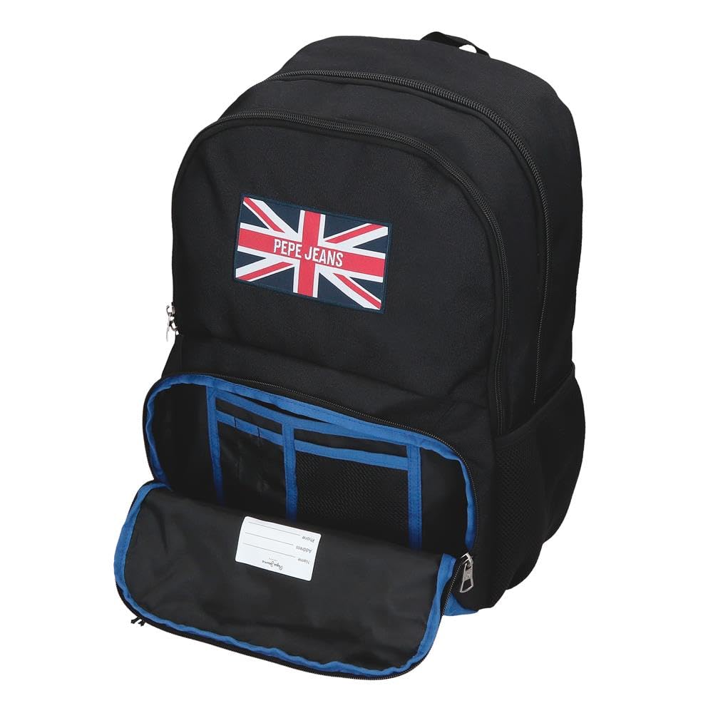 Pepe Jeans Henry Sac à Dos Scolaire 15.6" Inches Noir 33x46x15 cm Polyester 22.77L par Joumma Bags