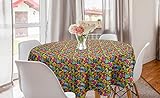 TAILLE - 150 cm de diamètre. Nappe ronde pour décoration de table intérieure. Résistant aux taches.