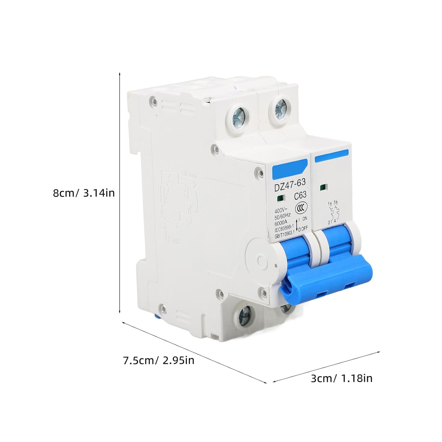 DOITOOL Miniature Protective Circuit Breaker Electric Leakage Safety Switch for Residential Electrical Systems Compact Easy DIY Installation Versatile Use in Household Wiring