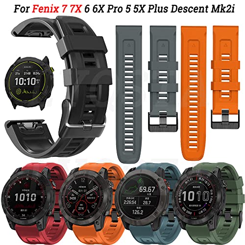 Correa de silicona de 26 mm compatible con Garmin Fenix 5X 6X Pro 7X 2