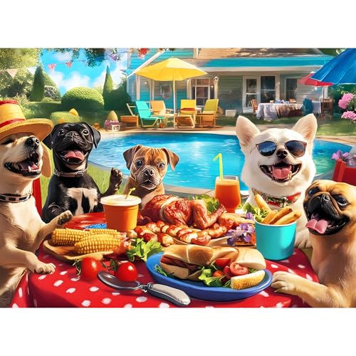 300 Piece Puzzles for Adults,Jigsaw Puzzles 300 Pieces,Puppies Puzzle Games,Animals Pet Puzzle,Dog Puzzles for Adults Kids Seniors,Premium Cardboard Family Activity Night Gift Toy 20.5x15in