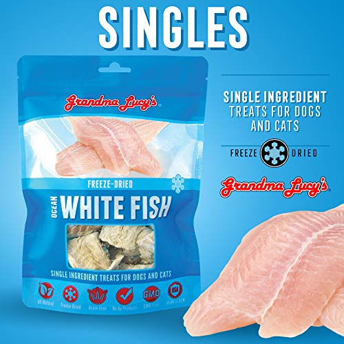 Grandma Lucy’s Singles Pet Treat, Freeze-Dried Single Ingredient Treats For Dogs And Cats - Ocean White Fish, 2 Oz #TOP2