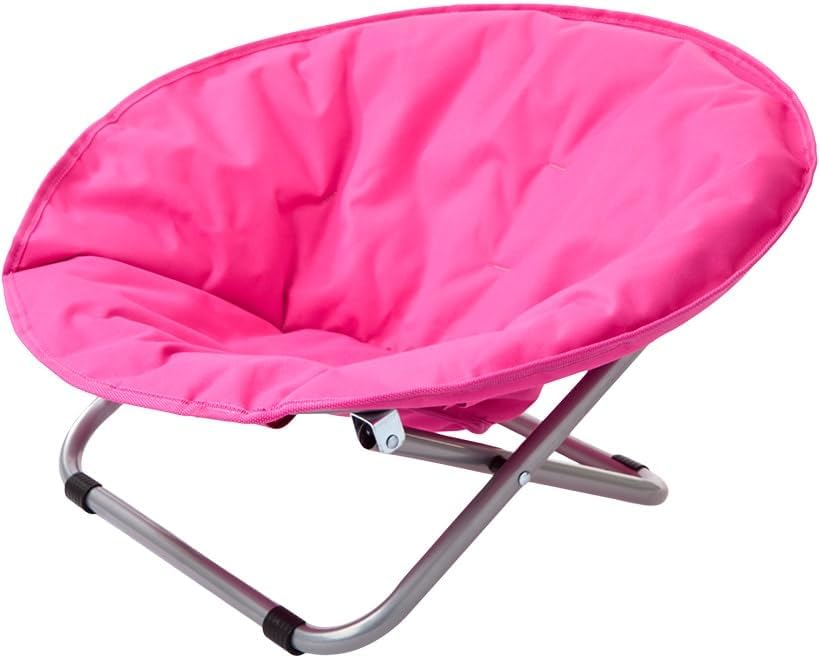 The Lakeside Collection Pet Moon Chair Bed Foldable Indoor Outdoor Elevated Adjustable Height - Pink