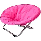 The Lakeside Collection Pet Moon Chair Bed Foldable Indoor Outdoor Elevated Adjustable Height - Pink