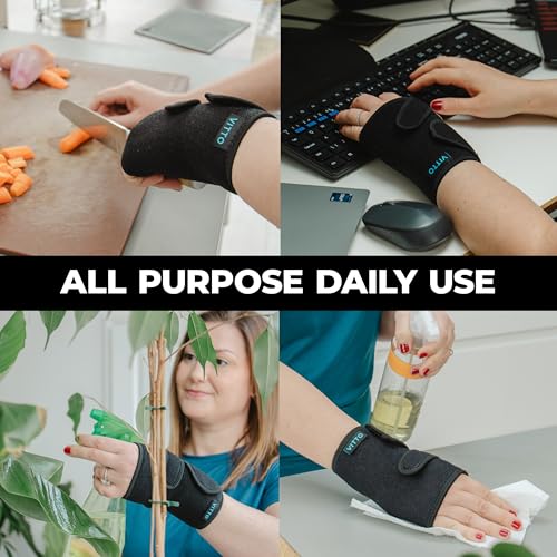 VITTO Wrist Support - Arthritis, RSI, Sprain, Fracture, Carpal Tunnel Wrist Splint w/Adjustable Velcro Wrist Straps, Removable Metal Plate - Unisex Wrist Supports for Everyday Use (Left Hand, S-M) - Image 6