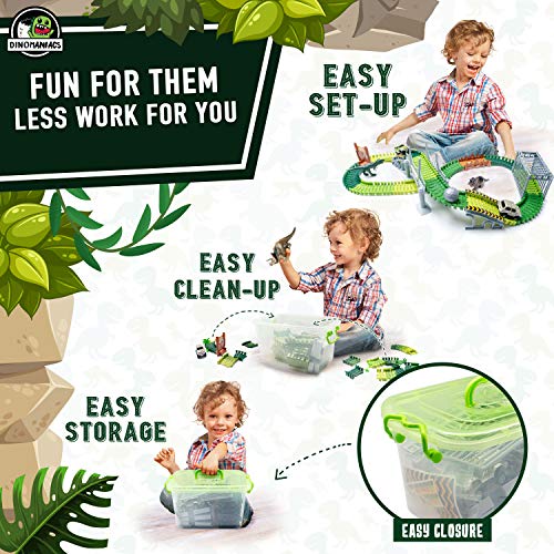 Dinosaur Toys Track For Boys and Girls - STEM Toys Activities for Kids - Build An Adventure Race Car Track Set Learning Toy - Best Dinosaur Gifts For Boys, Girls and Toddlers Ages 3, 4, 5, 6, 7, 8, 9+ - Thumbnail 2