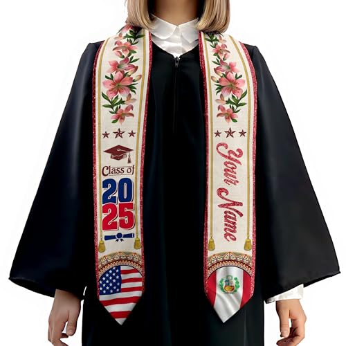 MonkeyVan Custom India Graduation Sash 2025, Personalized Indian Flag Graduation Stole, India Graduation Stole Class of 2025 S370