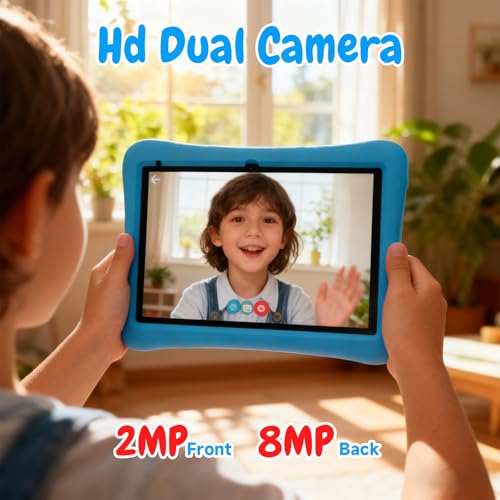 Image of ZZB 10 Inch Android 15 Tablet for Kids with Case, 8GB (3+5 Extended) RAM + 32GB Storage (Supports 1TB Micro SD), 6000mAh Long Battery, Dual Cameras, Android Tablets Tablets for Kids