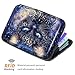 Coco Rossi Hard Credit Card Holder Protected Card Case for Women, RFID Blocking Slim Mini Card Wallet Travel Wallet Buckle Closed, Night Cat