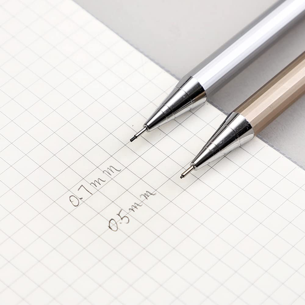 2er-Pack Druckbleistifte für Schule und Büro, Metall-Druckbleistift 0,5 mm/0,7 mm, Druckbleistift (0,7 mm) (0,5 mm)