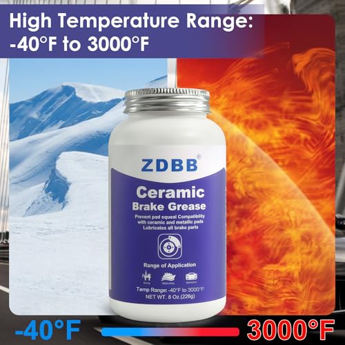 ZDBB Ceramic Brake Lubricant High Temp Caliper Pin Grease Synthetic Brake Lube Break Grease Automotive Squeak Stop Moisture Proof, Heat Resistant, Rust and Corrosion, 8oz Brush Top by ZDBB - Image 5