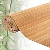 RDUIGT 48' W x 96' L Bamboo Wall Panel for Interior Wall Decor Wood Panels for Wall Pole Wrap Wood Roll for Living Room, Bedroom, Kitchen (Carbonized)
