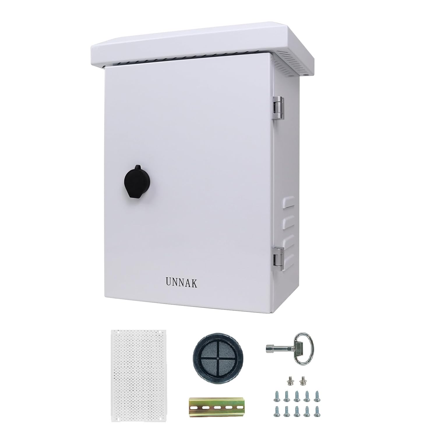 Outdoor Electrical Box NEMA Enclosure - 11.6x9.1x5.7 Network Exterior Weatherproof Box Ventilated hinged Outdoor Galvanized Electrical Ventilation Design(295x230x145mm)