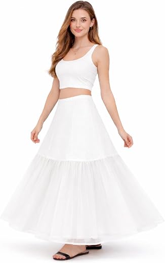 SEER Cancan Skirt for Lehenga for Women - Cancan for Gown Or Cancan Petticoat Underskirt Skirt Slip Beige