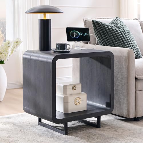 IFGET 23.6" Modern End Table, 2 Tier Side Table with