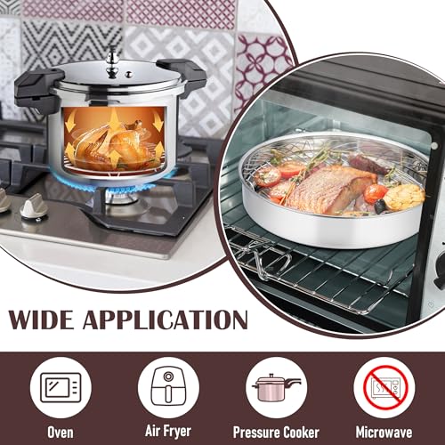 Round Cooling Rack, HaSteeL 3 Pcs Stainless Steel Steaming Roasting Grilling Baking Racks, Non-stick Wire Rack for Air Fryer, Pressure Cooker, Non-toxic & Rust Free, Oven & Dishwasher Safe -19/23/27cm by HaSteeL - Image 4