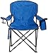 Amazon Basics Portable Camping Chair with 4-Can Cooler, Side Pocket, Cup Holder, and Carry Bag, Collapsible for Camping, Tailgates, Beach, and Sports, X-Large, Padded, Blue