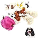 Juguetes para perros tiene un sonido chirriante, Que emite un sonido cuando la mascota muerde a una persona. Reduce el aburrimiento de las mascotas y cura la ansiedad por separación. Las orejas y la cola están hechas de papel crepé, que cuando se toca crea un crujido que es más probable que estimule la curiosidad del perro.