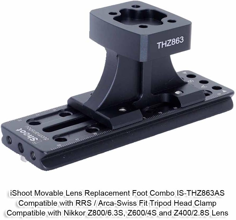 iShoot Lens Collar Foot Tripod Mount Ring Base Compatible with Nikon Z 400mm f/2.8 TC VR S, Z 600mm f/4 TC VR S, Z 800mm f/6.3 VR S, Support Stand with Arca-Swiss Fit Quick Release Plate Dovetail