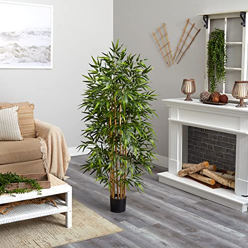 Nearly Natural 5253 Bamboo Silk Tree, 64-Inch, Green #TOP4