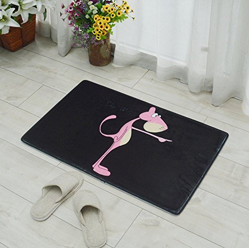 Komener - Alfombrillas de baño antideslizantes para puerta, diseño de pantera rosa
