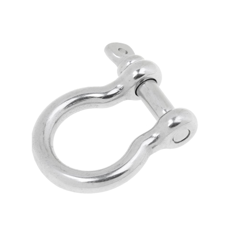 304 Stainless Steel Bow Shackle Screw Pin Anchor for Boat Sailing Chain Rigging - Silver, 6mm