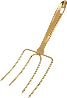 Cabilock 1pc Stainless Steel Turkey Lifting Fork Non- Bbq Tool for Roasting Meats Poultry and Vegetables Ergonomic Design for Easy Handling and Comfortable Grip