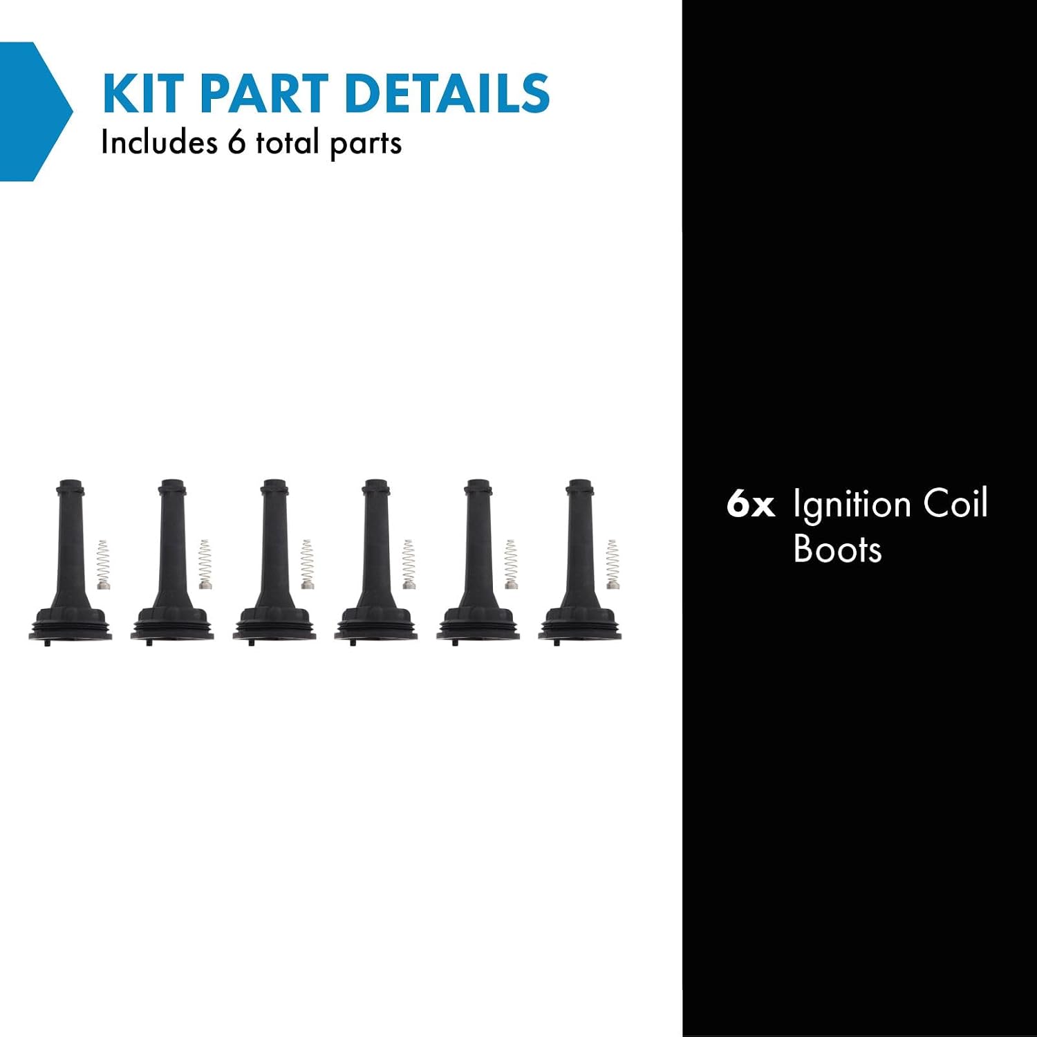 TRQ Ignition Coil Boot Set Compatible with 1999-2005 Volvo S80 2003-2005 XC90